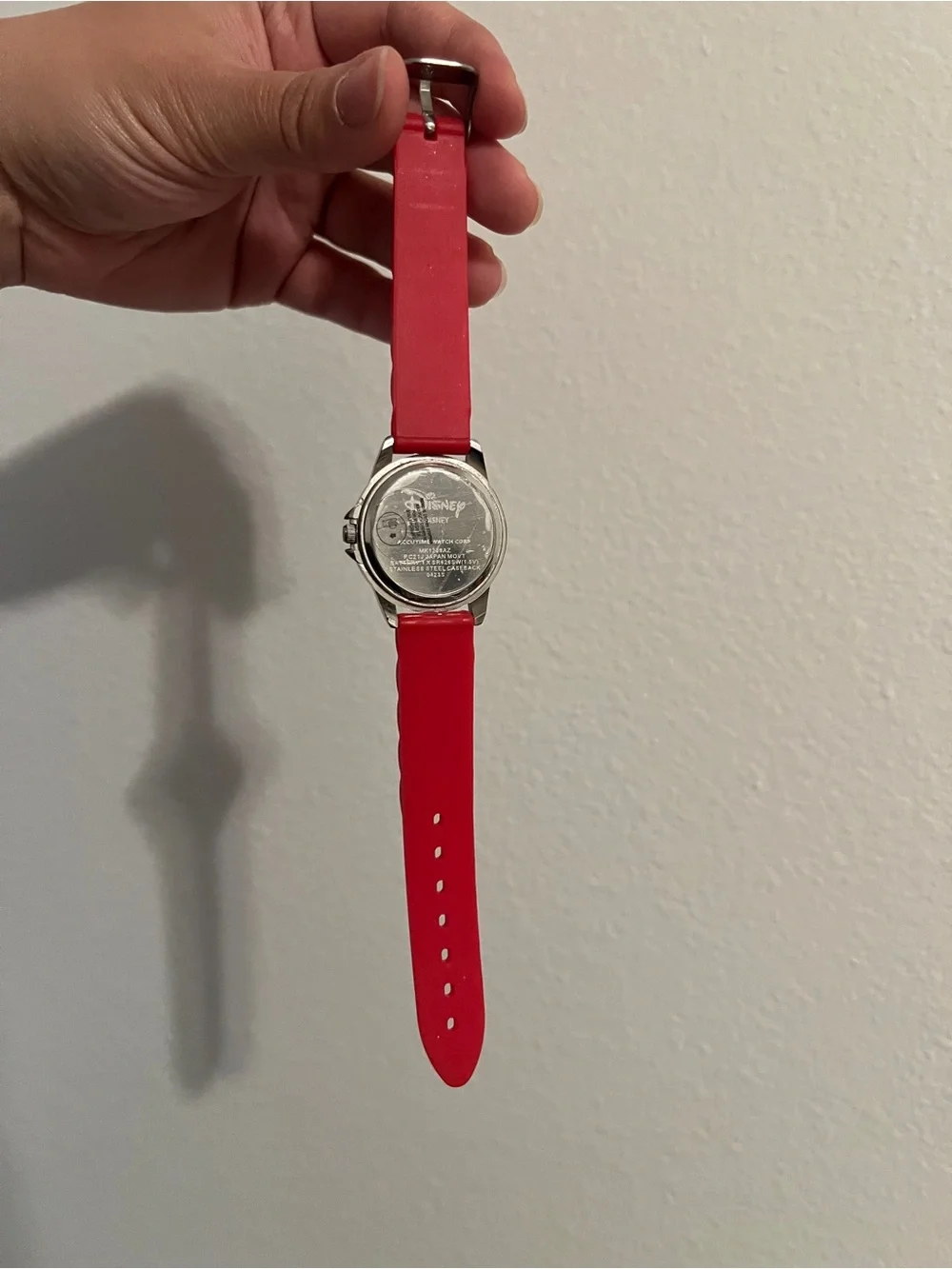 Disney Mickey Mouse Watch Red Silicone Flex Strap Labeled Time Teacher MK1239AZ